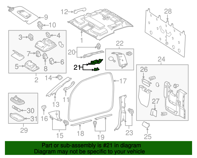 20162023 Toyota Roof Trim Cap 6247604030C0 OEM Parts Online