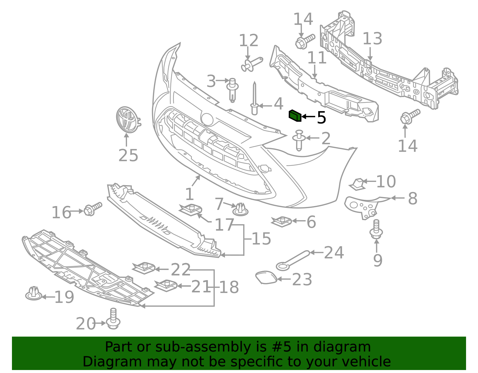 Bumper Cover Seal - Scion (90118-WB889)