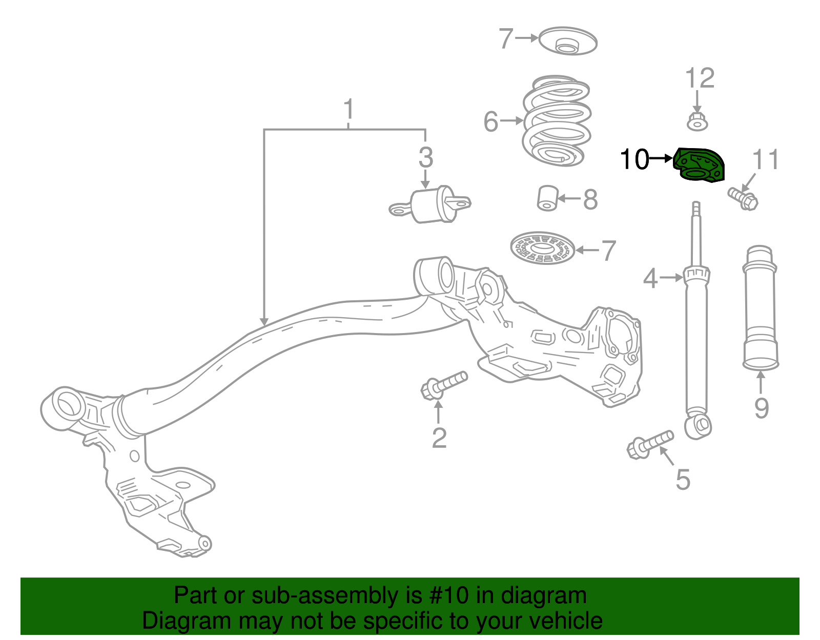 Rear Shock Absorber Mount - GM (95182729)