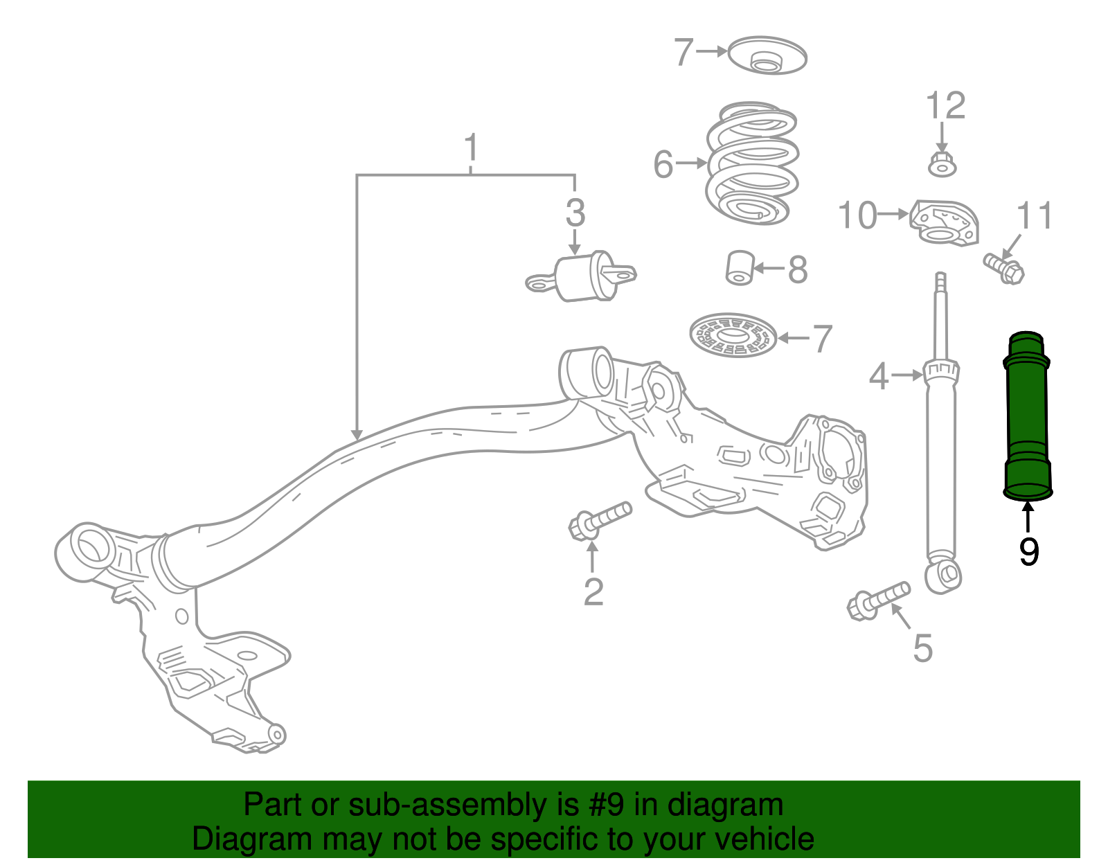 Rear Shock Absorber Bumper - GM (95242735)