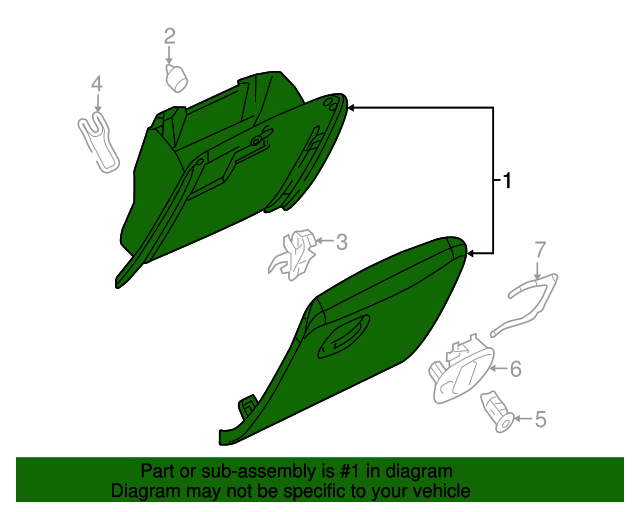 Genuine Glove Box Door for 20052009 Saab 97x Part 15132151 Over
