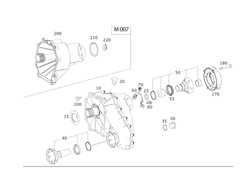 Mercedes Benz Transfer Case Rebuild Kit – Bearings, Seals, Chain – S-TEC SKF – ML GL R 2006-2012