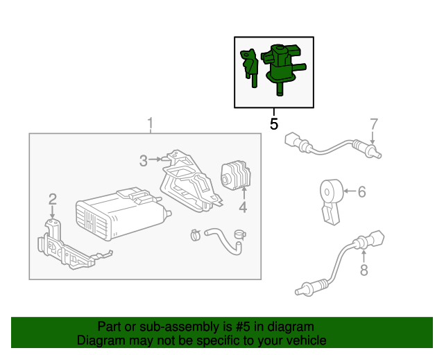 20132018 Toyota RAV4 Vapor Canister Purge Solenoid 258600V140 OEM