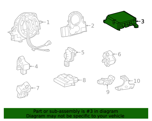 2020 Toyota Corolla Air Bag Control Module 8917002N50 Toyota Parts