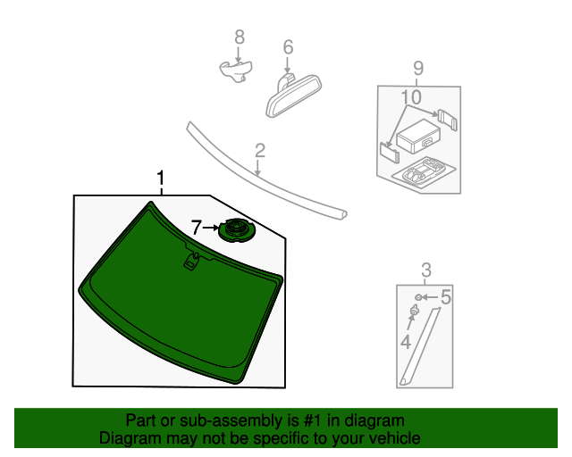 20102012 Land Rover Range Rover Windshield LR039063 Land Rover