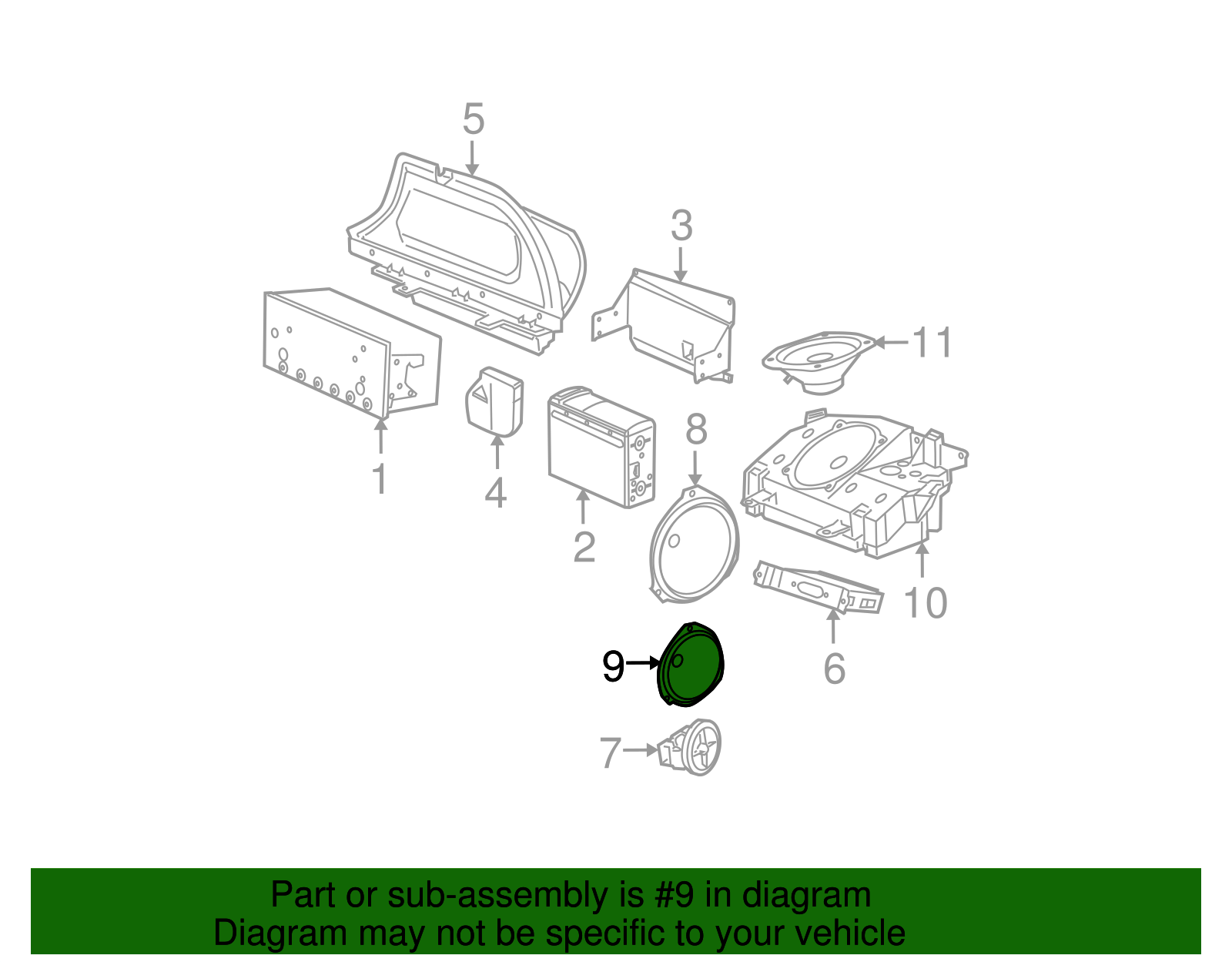 Speaker Assembly, Rdo Rear S/D Lower - GM (90586405)