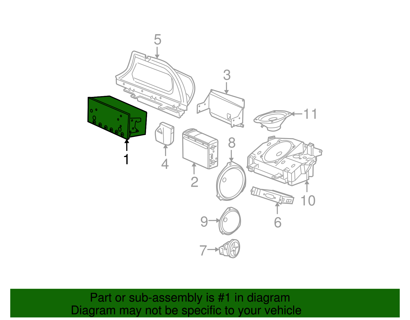 Radio Assembly, AM/FM Stereo & Clk & Aud CD Plyr & T/Plyr - GM (10395193)