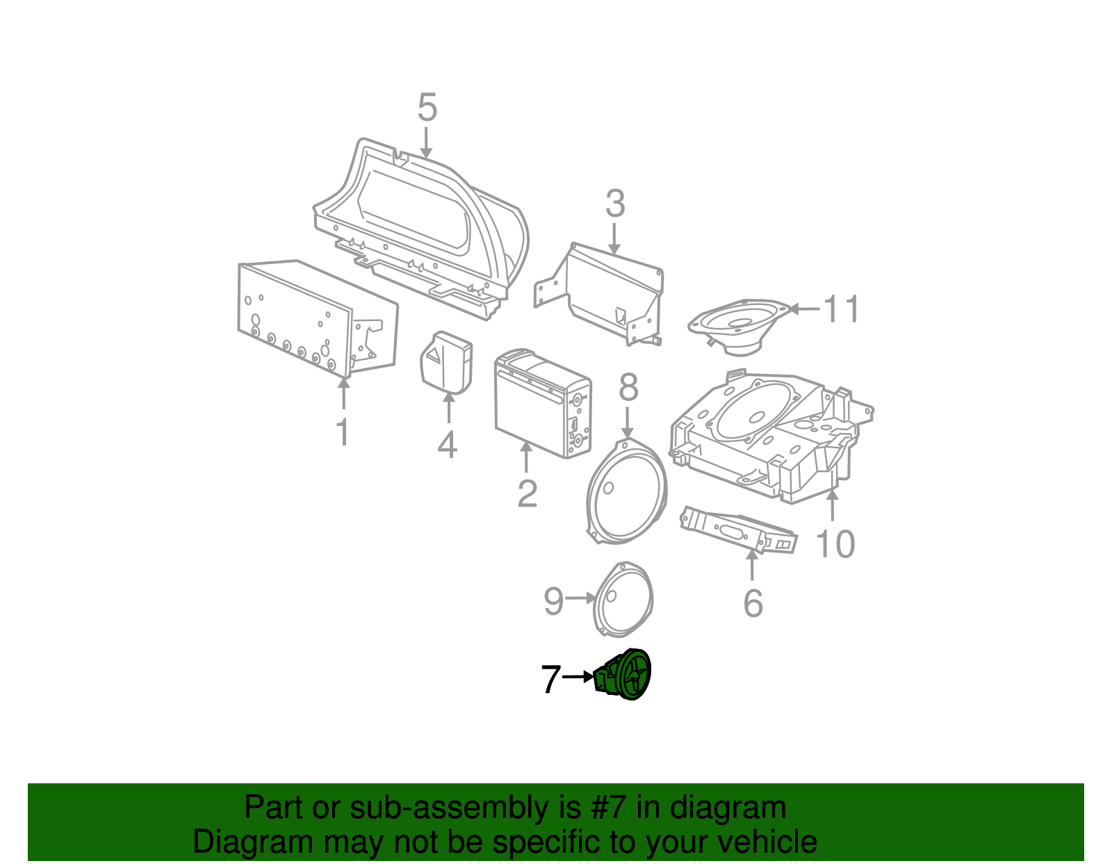 Speaker Assembly, Rdo Front - GM (90379282)