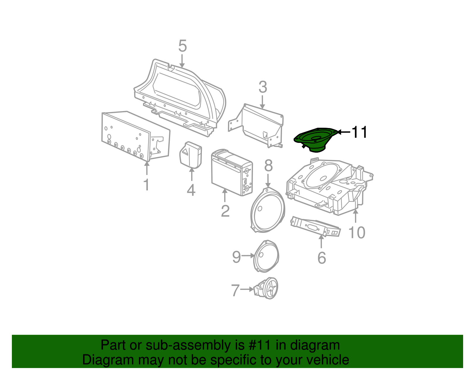 Speaker Assembly, Rdo Rear - GM (90584357)
