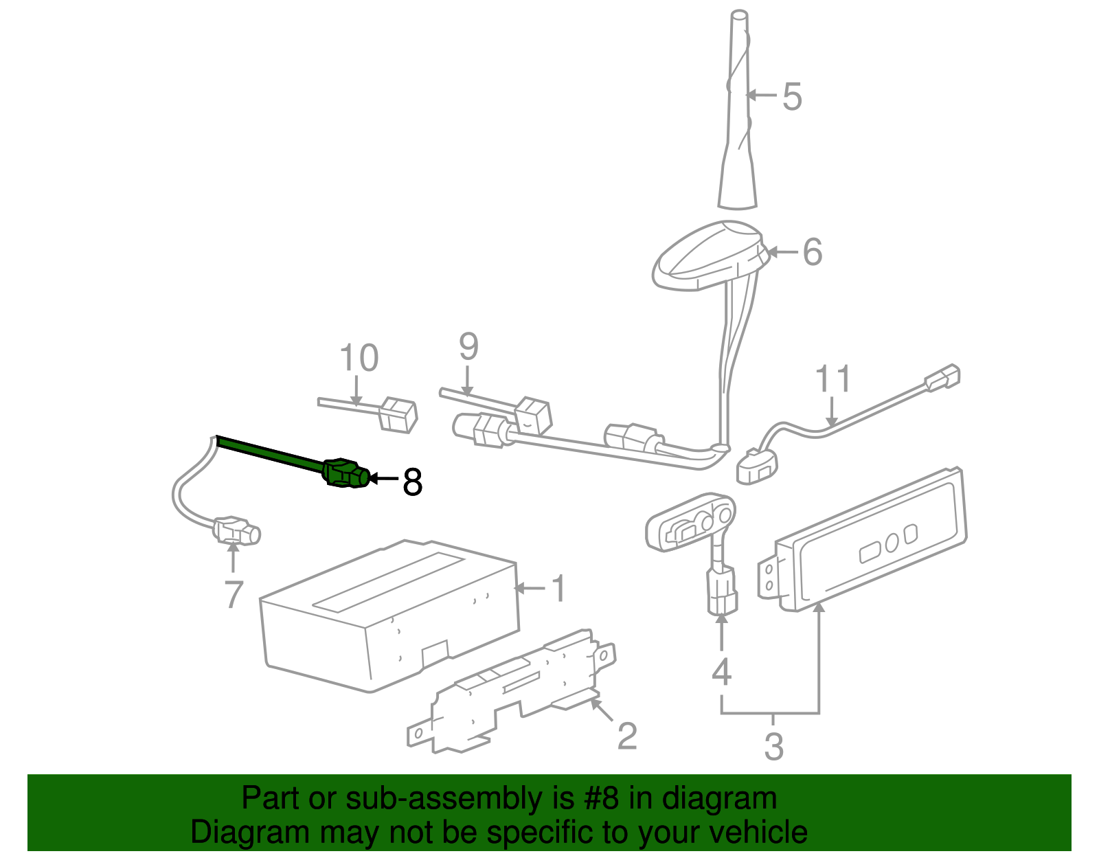 Cable Assembly, M/Tel Antenna - GM (89046949)