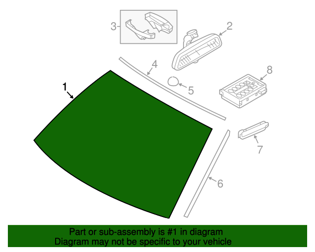 51317311298 20112012 BMW X3 Windshield (51317311298) BMW of