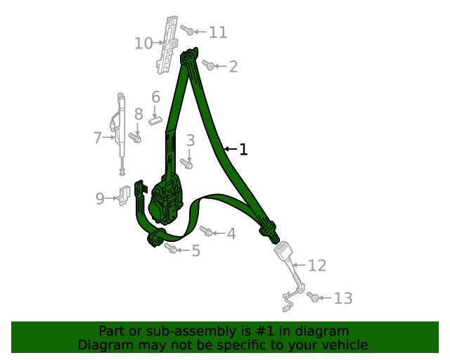 Genuine Audi 4M8857706BV04 Seat Belt Assembly FREE Shipping on