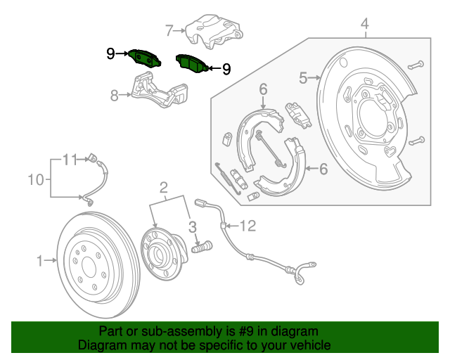 20082016 Cadillac Rear Disc Brake Pad Set with Springs 19421343