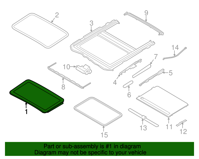 Genuine BMW 54107266209 Sunroof Glass FREE Shipping on Most