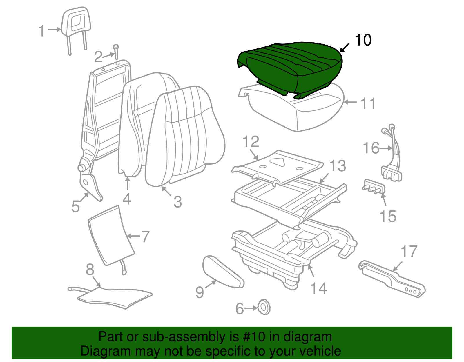 Cover Assembly, D/Seat Cushion *Med Neutr*Neutral - GM (88897375)