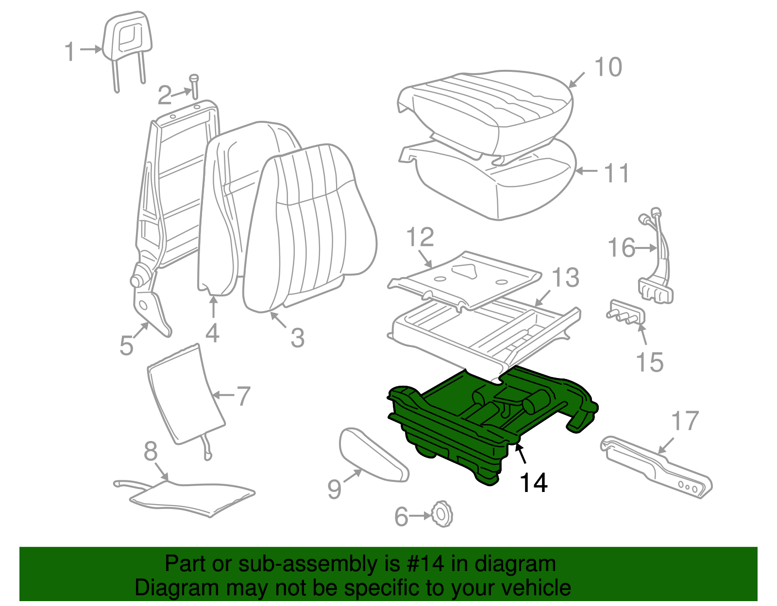 Seat Adjuster - GM (88894965)