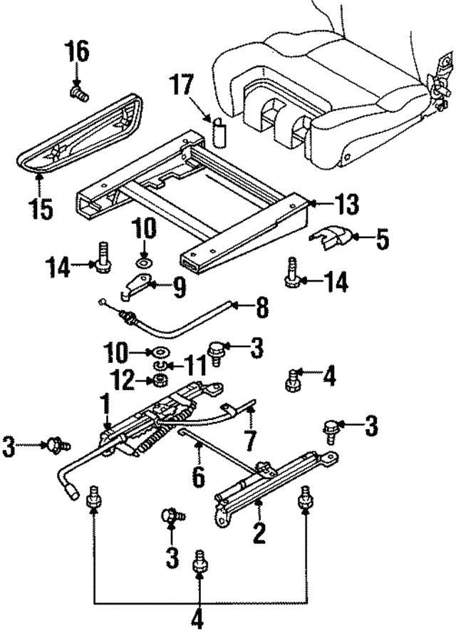 19992001 Isuzu VehiCROSS Seat Track 8972084370 Isuzu Parts Center