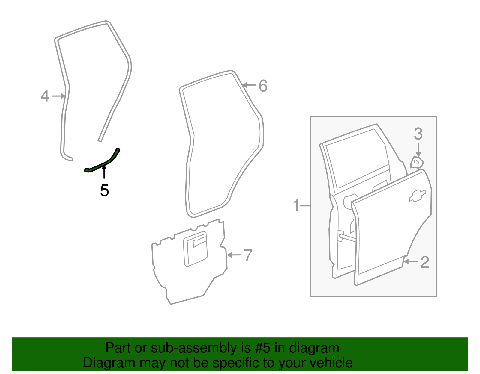 Rear Side Door Weatherstrip - GM (95025613)