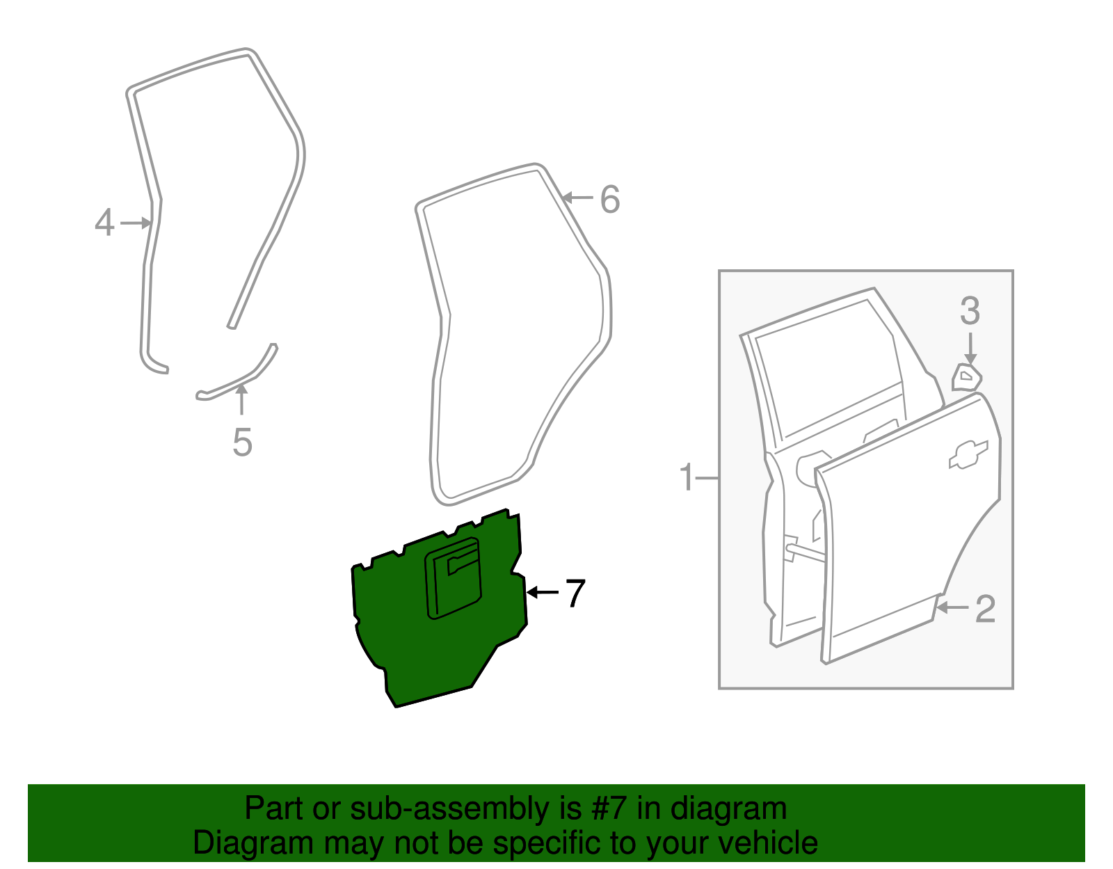 Driver Side Rear Door Water Deflector - GM (96837103)