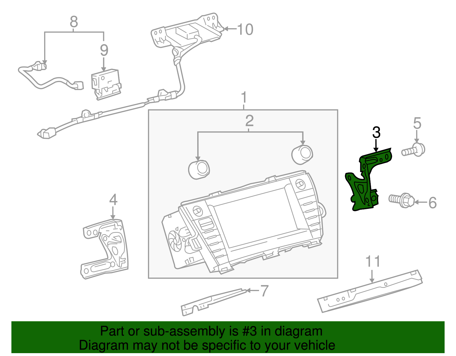 Display Unit Mount Bracket - Toyota (86211-47080)