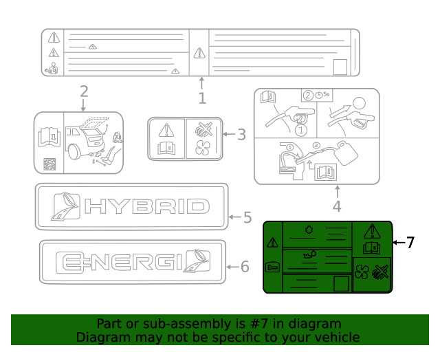 Genuine OEM Ford Part - AC Label DM5Z-1503050-A | Genuine OEM Ford ...