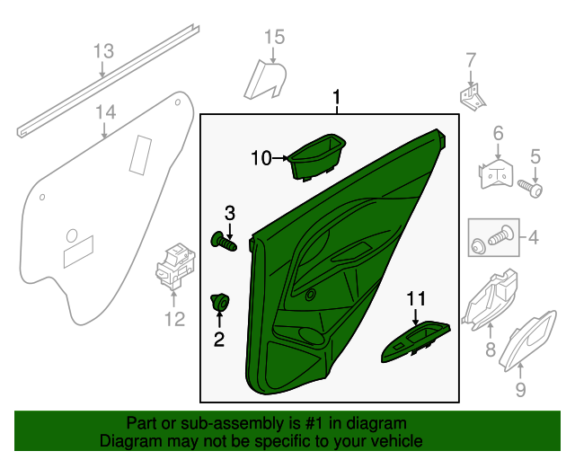 833071W010HU Door Trim Panel 20162017 Kia Rio Kia Auto Parts