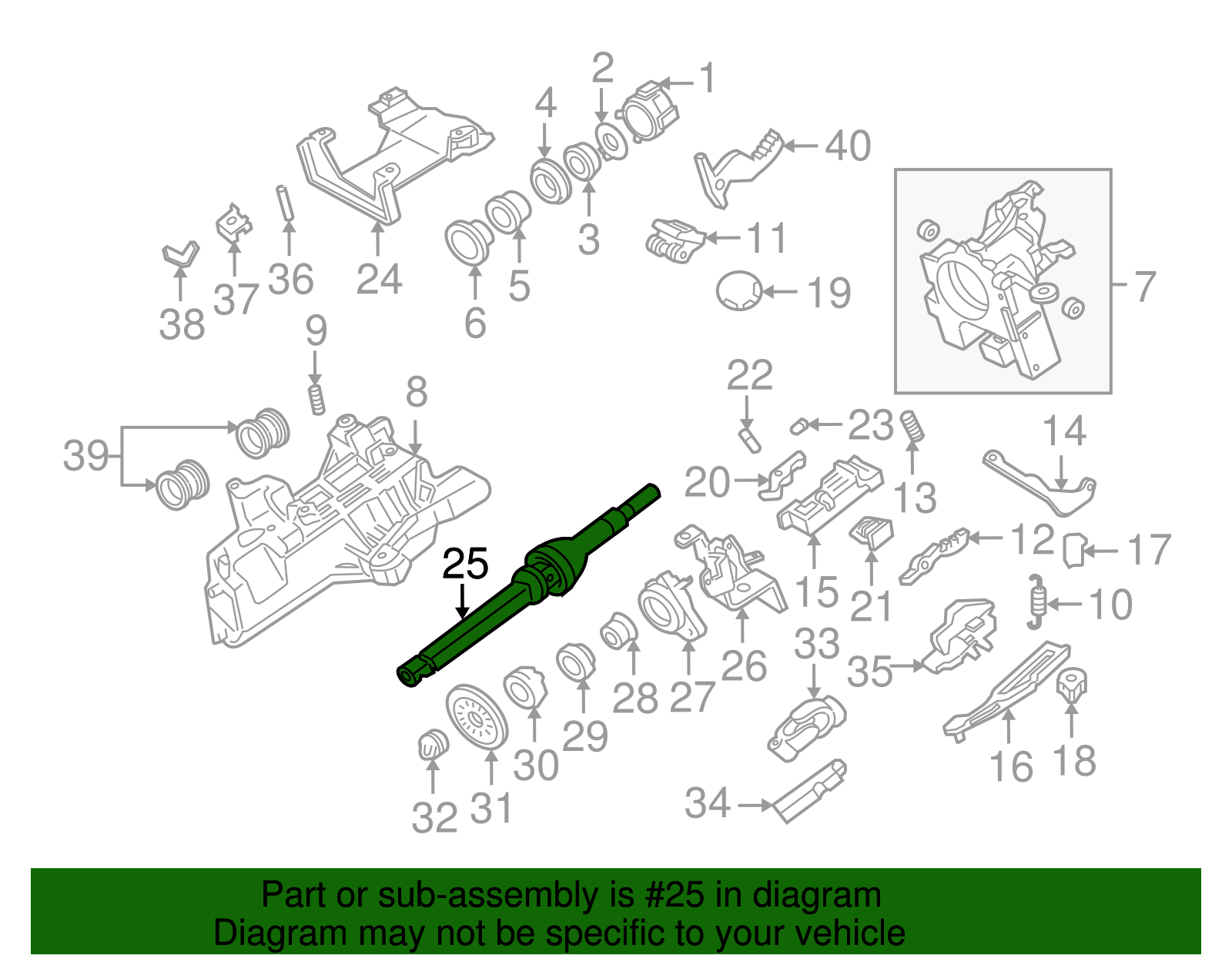 Upper Shaft - Ford (YR3Z-3524-AA)