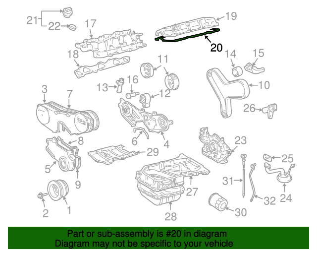 19992008 Lexus Engine Valve Cover Gasket 112140A010