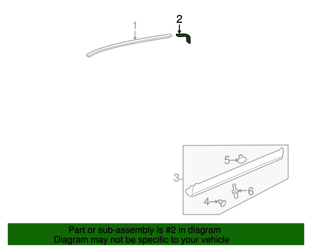 20042012 GM Driver Side Roof Panel Joint Rear Finish Molding 22779659 Auto Parts Express