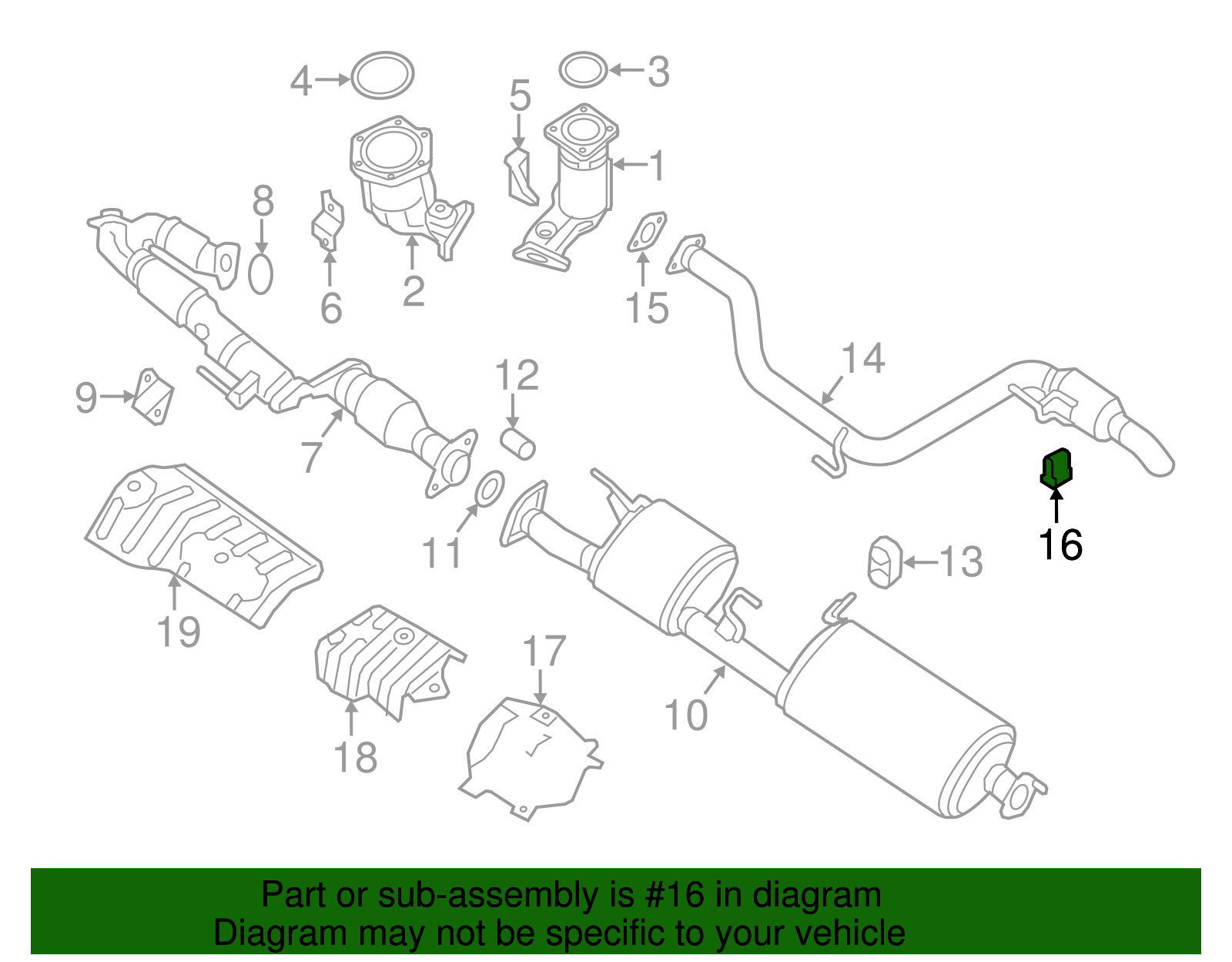 2013-2020 Infiniti Muffler & Pipe Hanger 20651-4N000 | Infiniti of ...