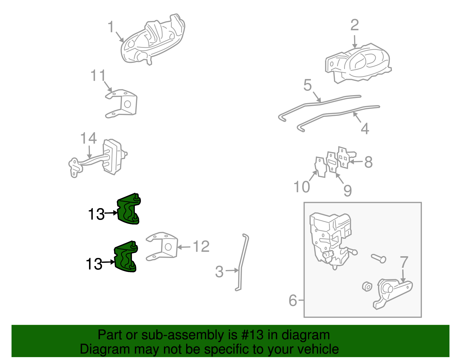 Passenger Side Rear Door Hinge - GM (88937062)