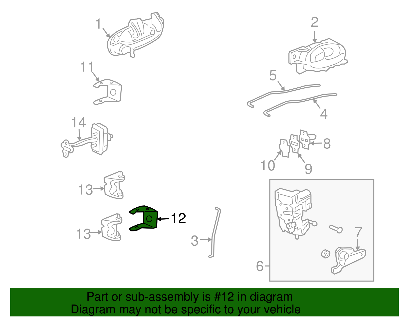 Driver Side Rear Door Lower Hinge with Reinforcements and Bolts - GM (88937058)