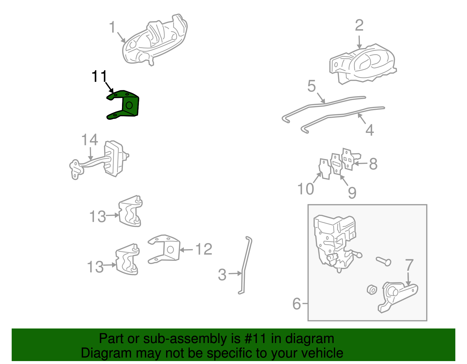 Driver Side Rear Door Upper Hinge with Reinforcements and Bolts - GM (88937057)