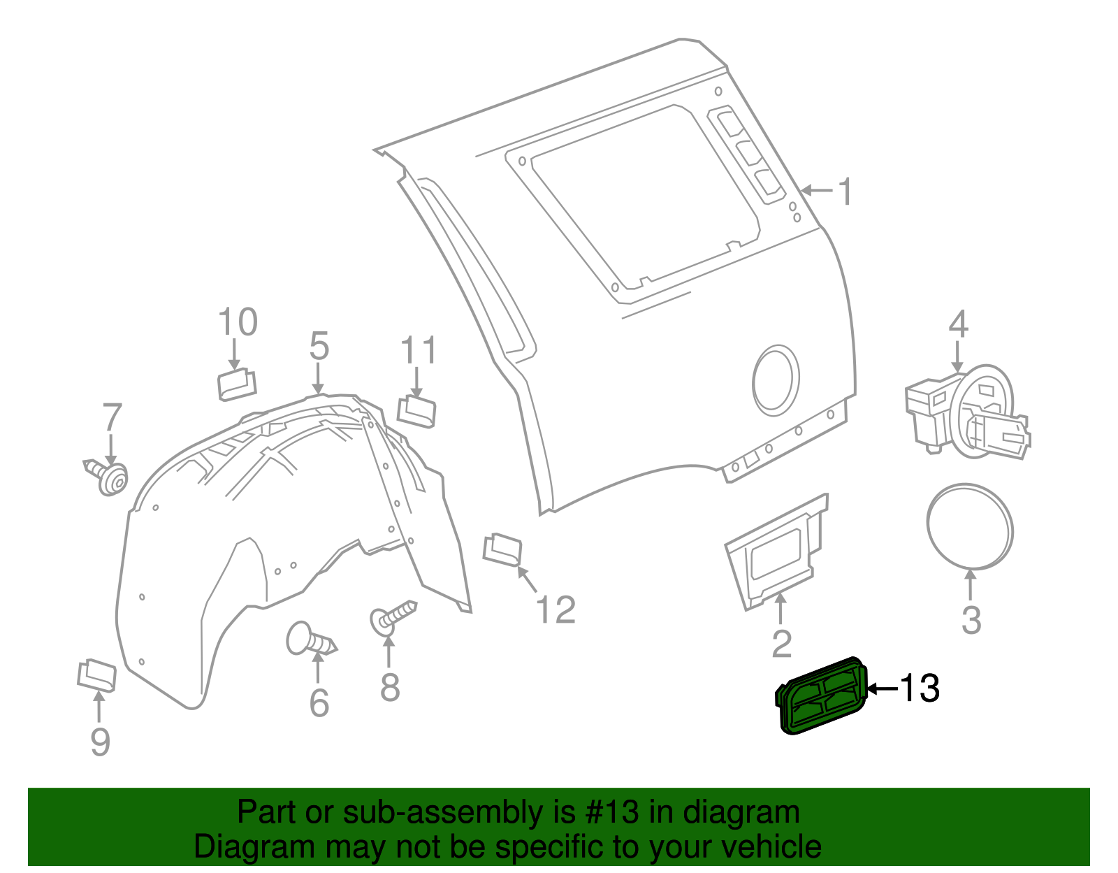 Quarter Panel Vent - GM (22788177)