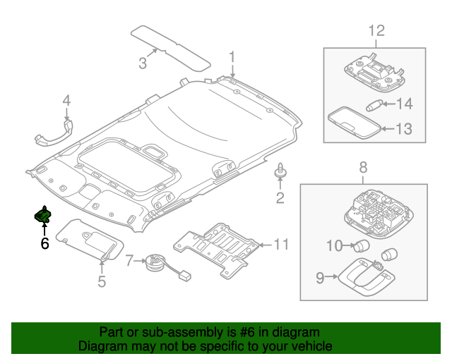 852352K000QW SunVisor Holder 20122013 Kia Soul Kia.Parts Store