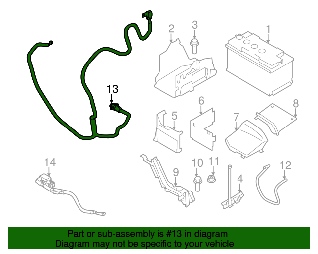31296632 Battery Cable 20122015 Volvo S60 Volvo OEM Parts Direct