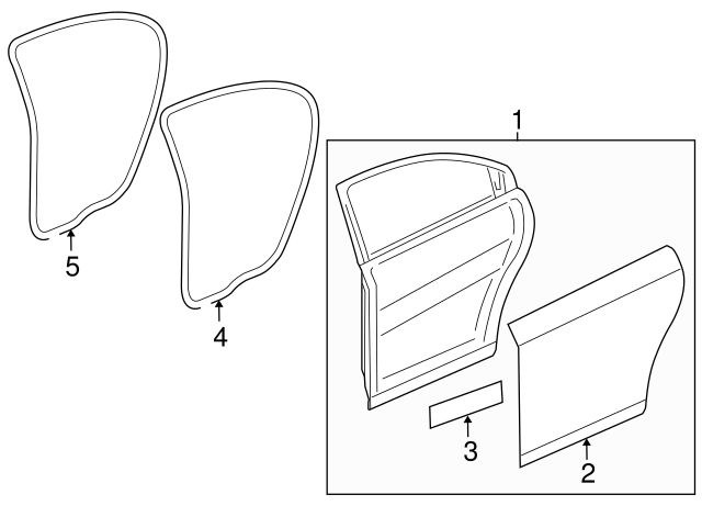 2016-2019 Chevrolet Cruze Rear Driver Side Door with 
