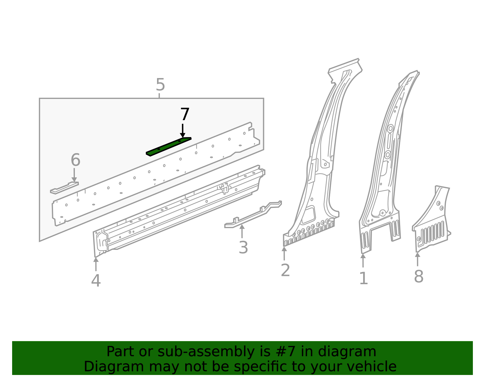 Passenger Side Center Pillar Lower Baffle - GM (84077324)