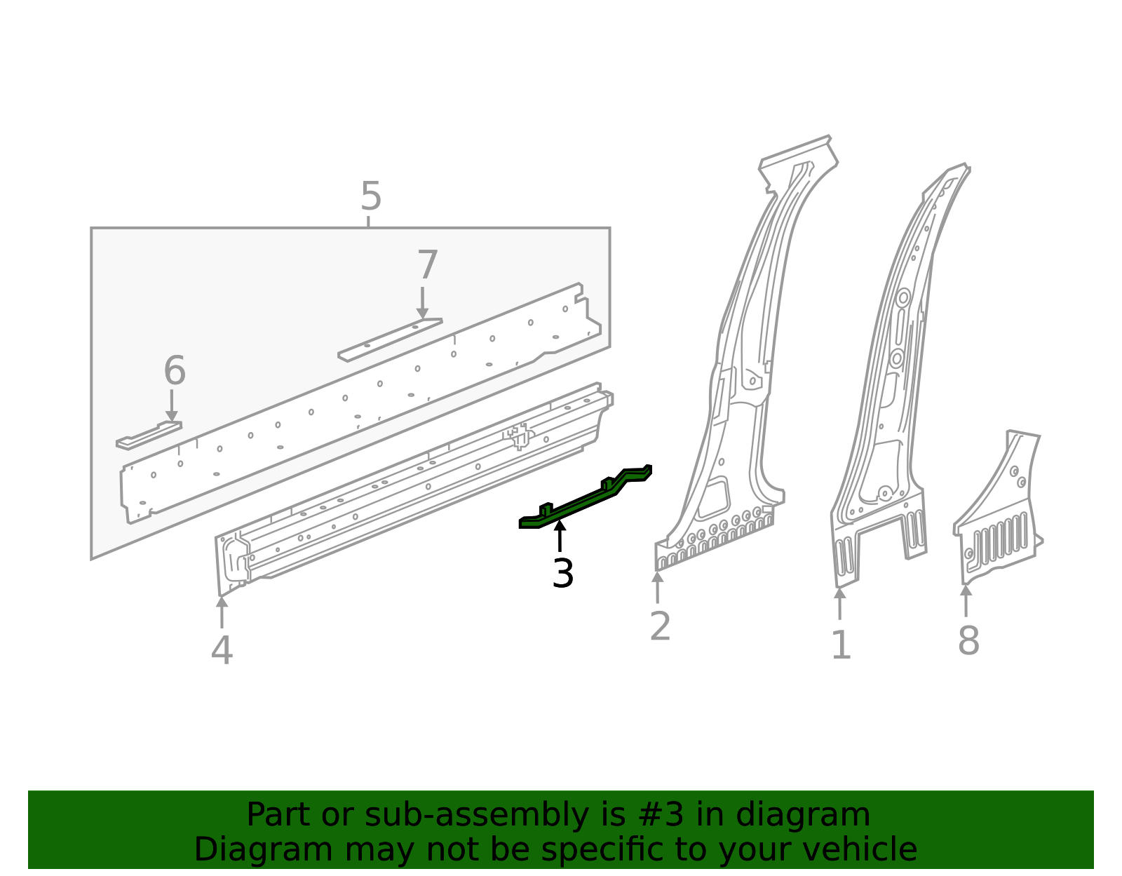 Passenger Side Center Pillar Lower Baffle - GM (84077326)