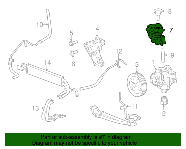 20092015 Cadillac CTS Power Steering Fluid Reservoir 22768353 GM