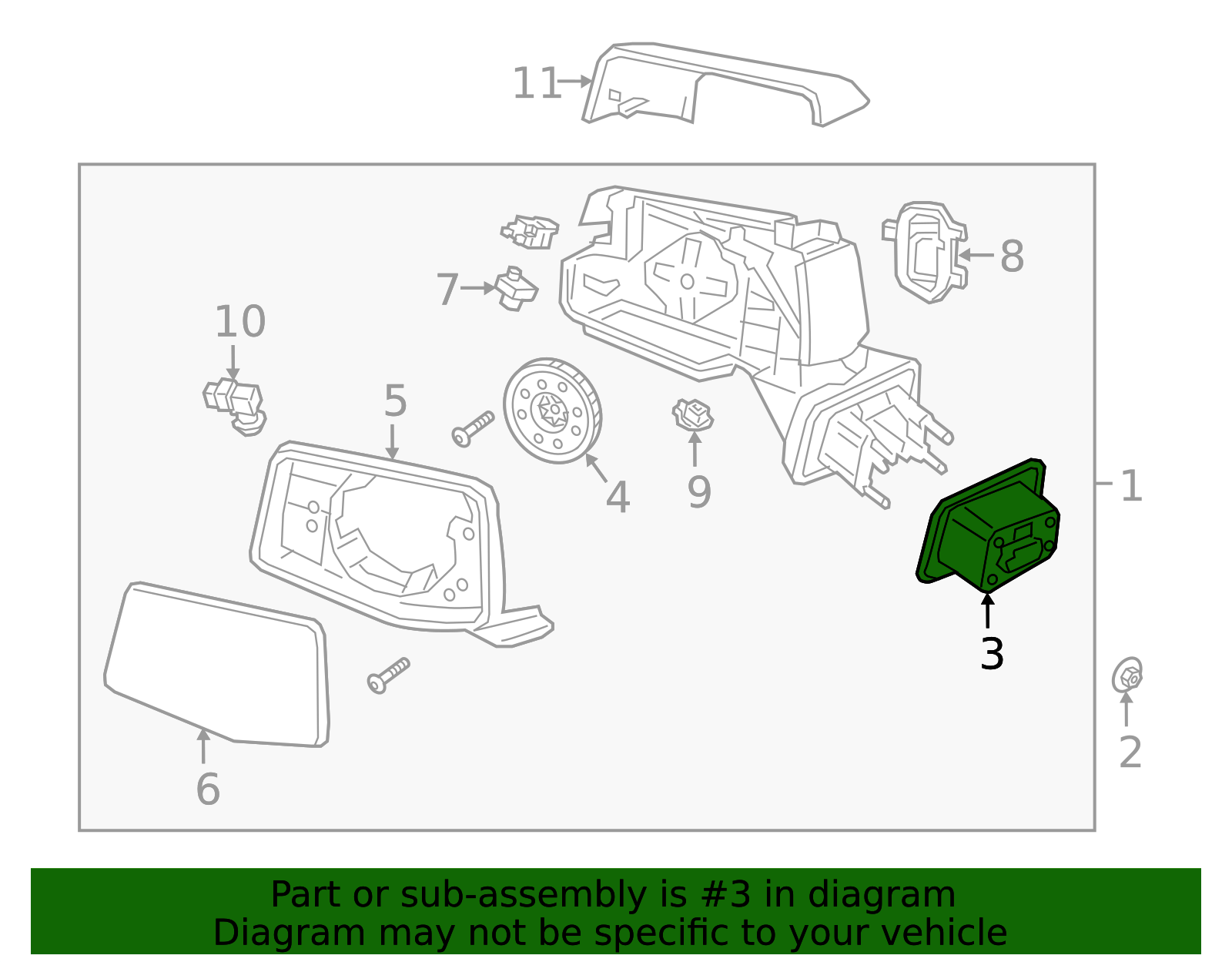 Driver Side Outside Rearview Mirror Gasket - GM (84309717)