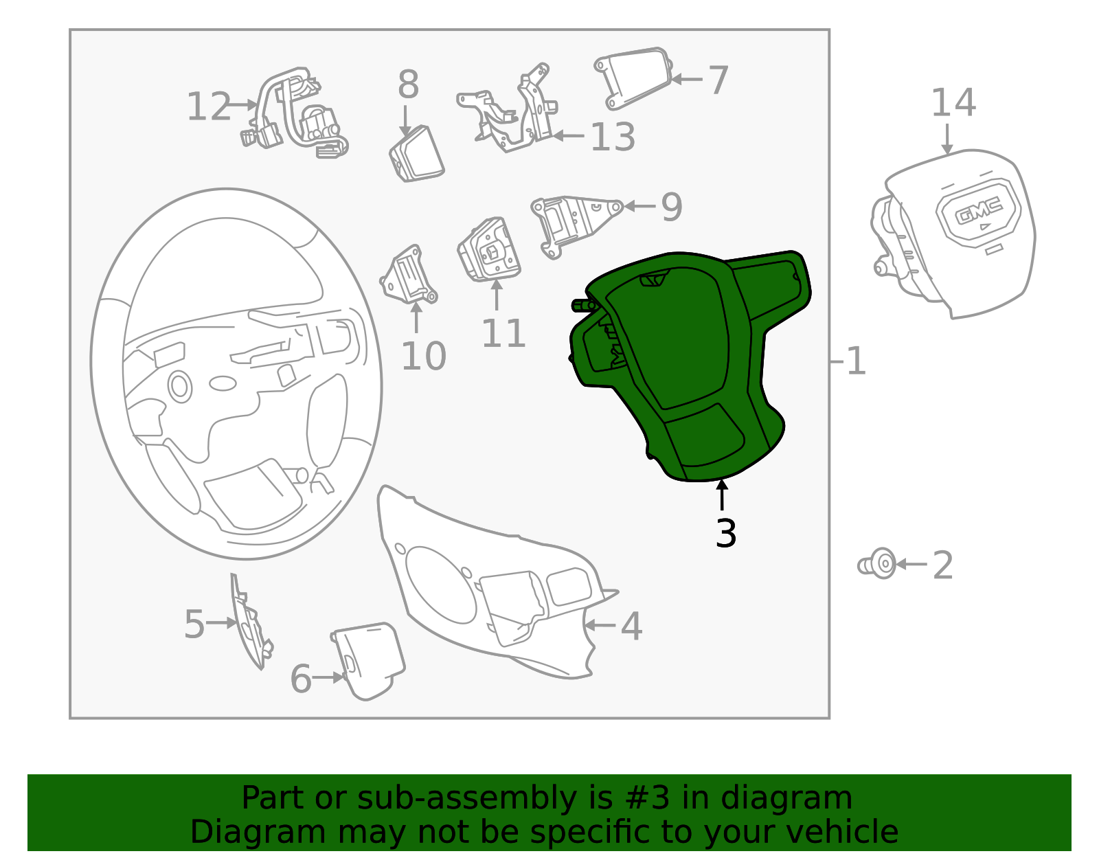Steering Wheel Spoke Cover - GM (84400937)