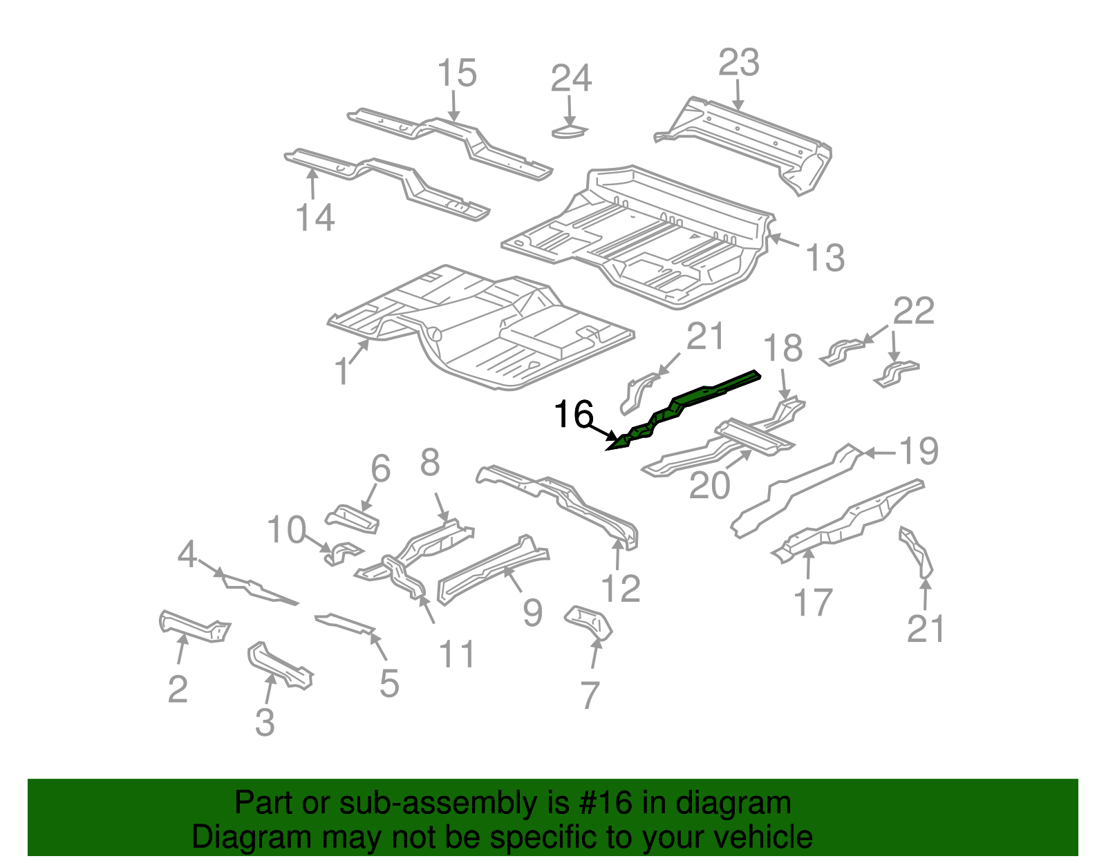 Passenger Side Floor Panel Reinforcement - GM (25860799)