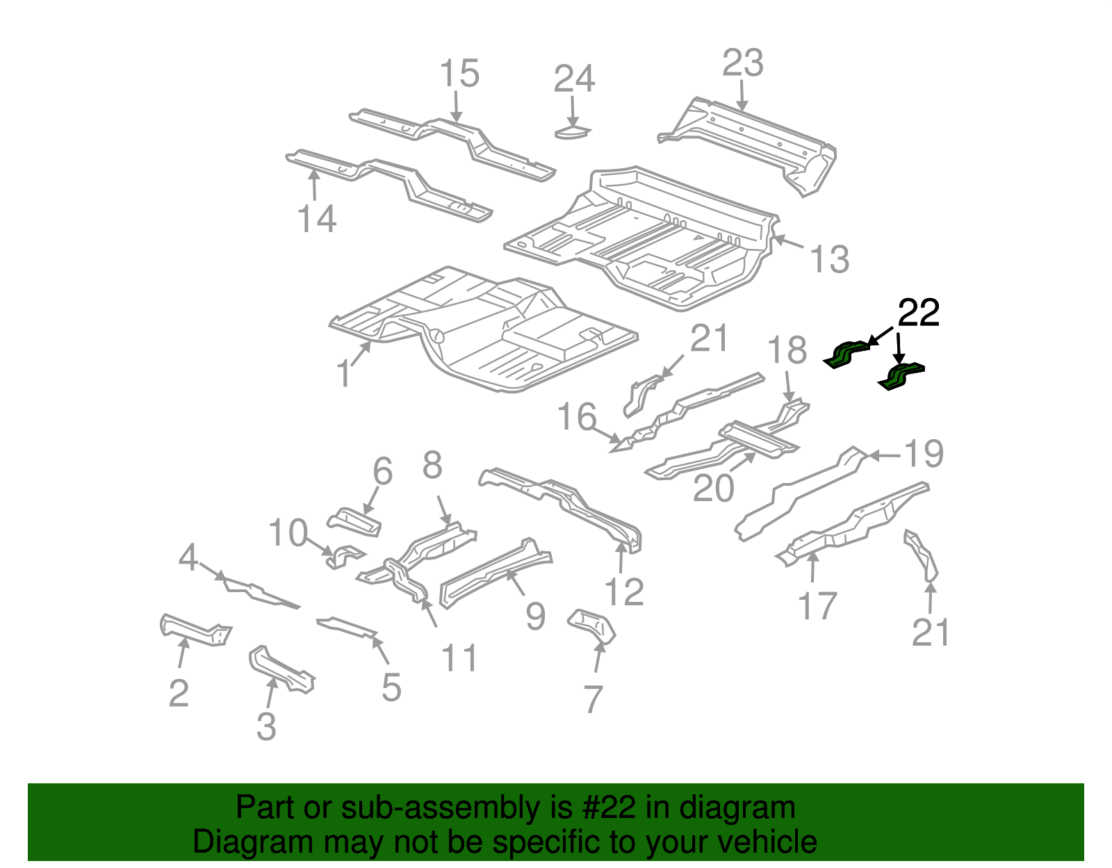 Reinforcement-Floor Panel - GM (15771189)