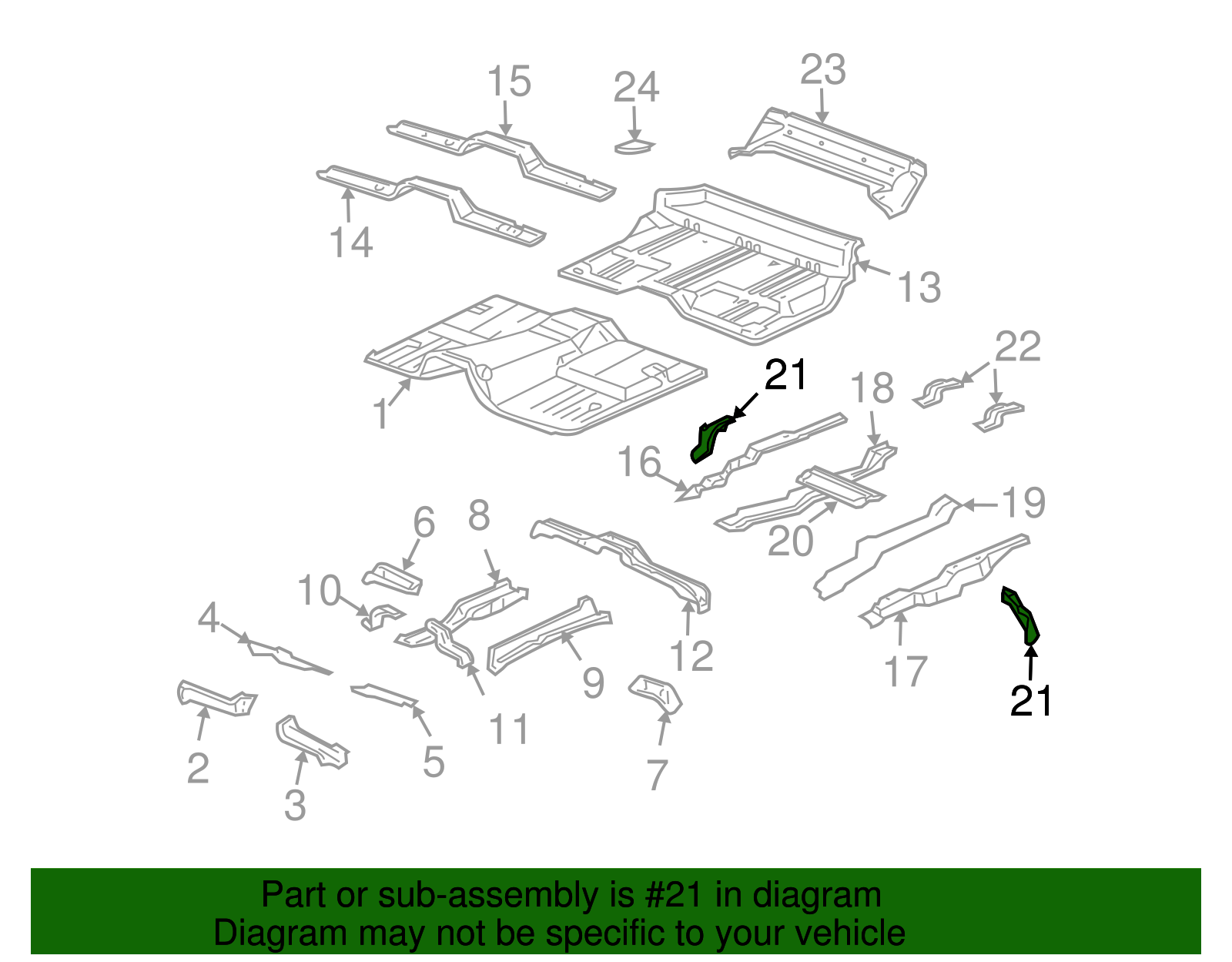 Intermediate Floor Panel Brace - GM (15029772)