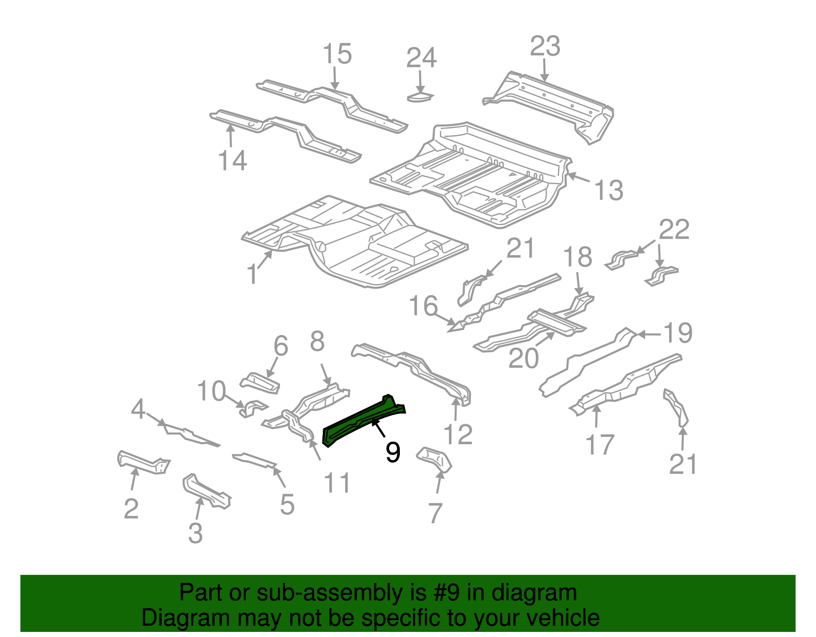 Floor Panel Reinforcement - GM (22960877)