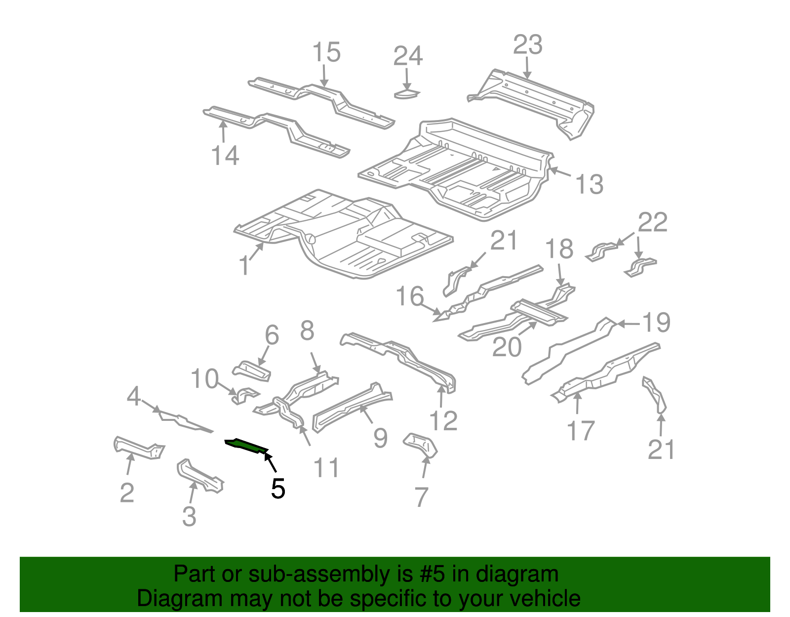 Front Driver Side Floor Panel Filler Panel - GM (15062444)