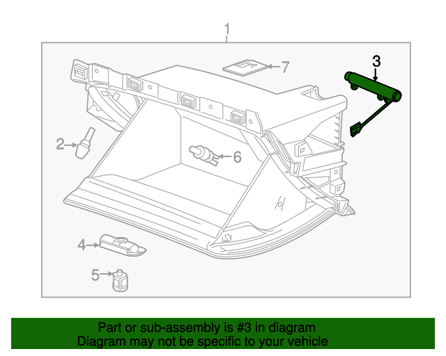 20172023 Cadillac Instrument Panel Compartment Door Dampener 23319794