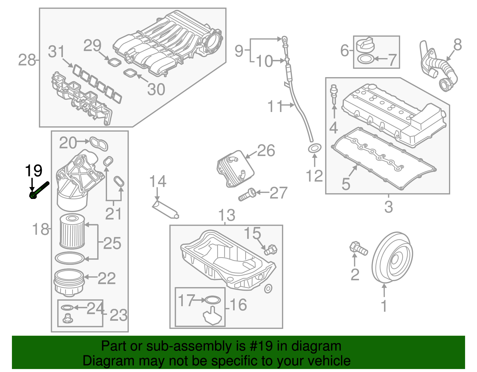 Oil Filter Housing Mount Bolt - Volkswagen (N-100-362-03)