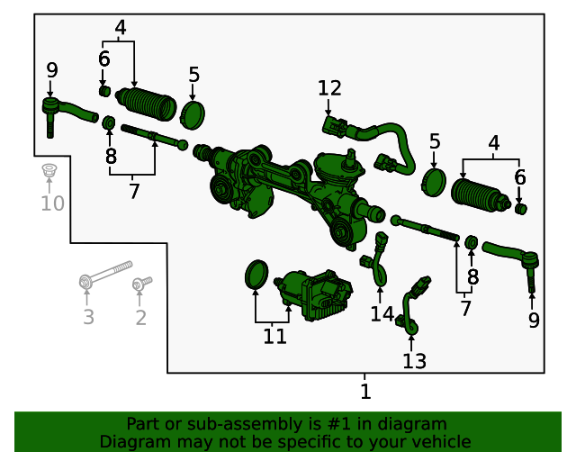 2021 GM Electric Belt Drive Rack and Pinion Steering Gear 85113640 GM